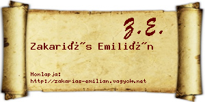 Zakariás Emilián névjegykártya